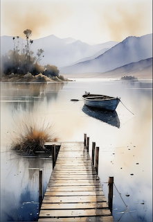 Peaceful Boat on Lake