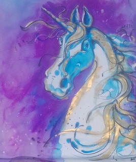 Purple Unicorn Painting