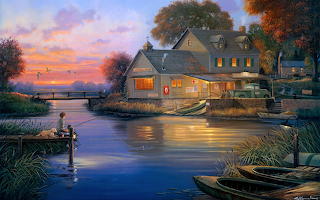 Nature-lake-fishing-boats-beautiful-house-orange-lights-1680x105