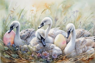 Swans with Eggs