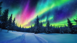 Peaceful winter forest landscape