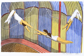 Trapeze artists by Javier Ortas.