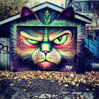 Feline garage doors