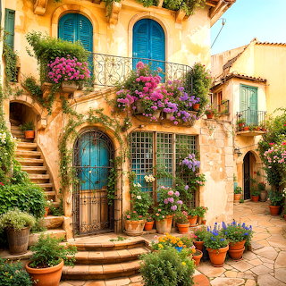 old Mediterranean house with stairways 1