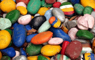 Colorful painted rocks