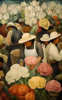 FLOWER MARKET - Diego Rivera