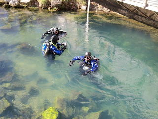 scuba diver surfacing