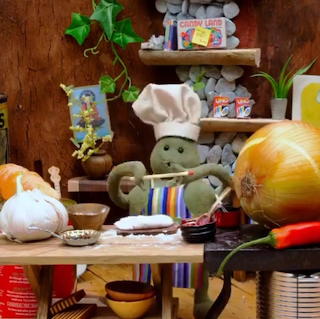 Tiny Chef making pizza