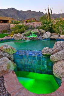 Green-led-lighting-in-natural-shaped-spool