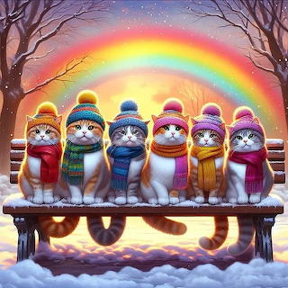 Cats on a bench