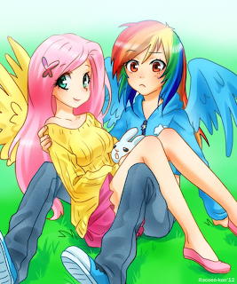 Fluttershy and rainbowdash human
