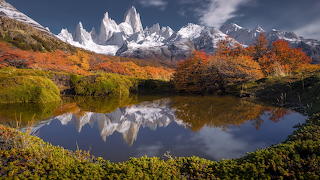 El Chalten in autumn with lake