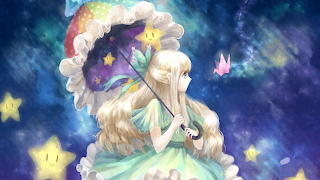 Starry Girl with Umbrella