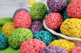 Colorful Rice Krispie Easter Eggs