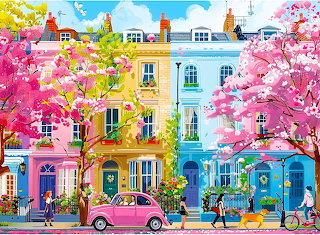 Spring street in the city
