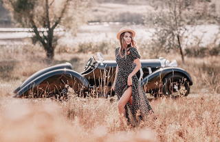 Girl Classic Car