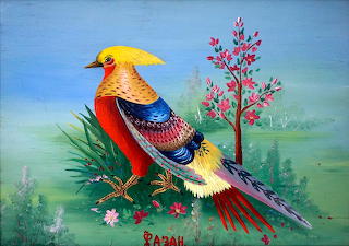 Russian folk art golden pheasant
