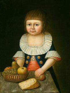 American 18th Century; Boy with a Basket of Fruit