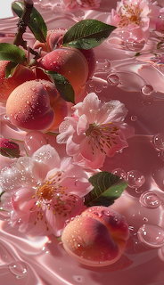 Peaches and flowers