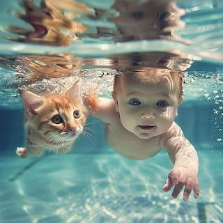 Baby and Kitten