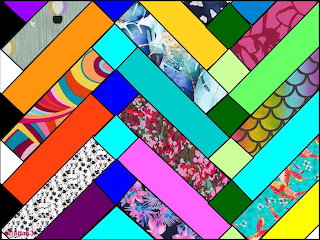 Patchwork collage colors patterns