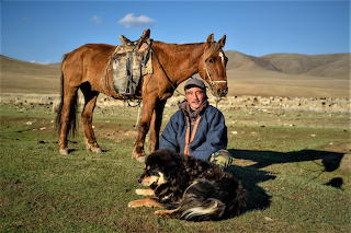 Herder with his bankhar dog