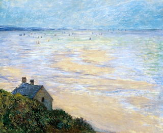 Claude Monet -The cottage in Trouville, low tide-1