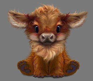 Fluffy cow