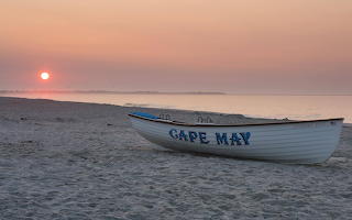 Cape May = sunset beach at sunset
